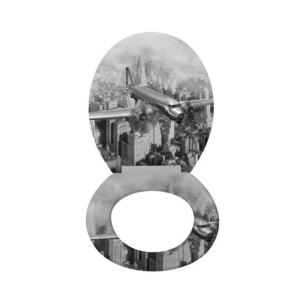 WC sedátko se snadným zavíráním Wenko Old Time Plane, 45 x 37,5 cm-image-1
