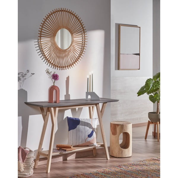 Kulatý odkládací stolek z masivu munggur ø 30 cm Halker – Kave Home-image-1