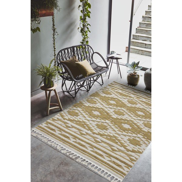 Žlutý koberec Asiatic Carpets Taza, 120 x 170 cm-image-1