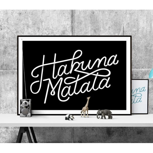 Plakát Hakuna Matata BW, A2