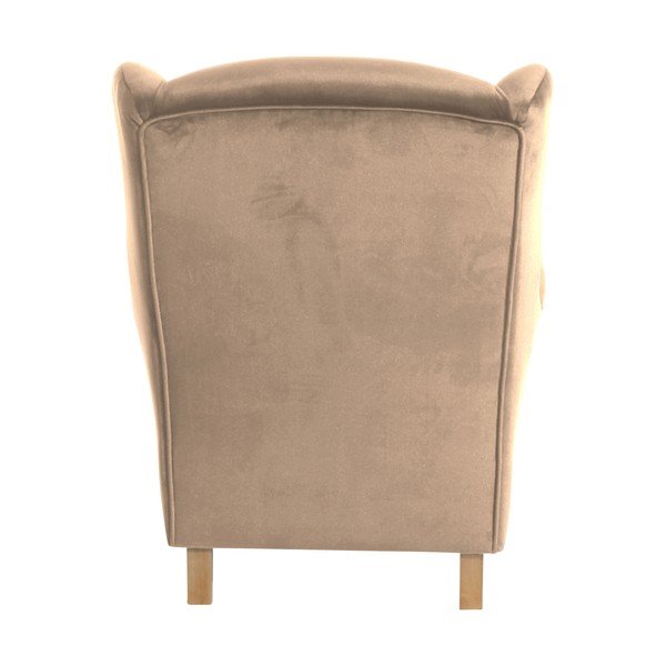 Hnědé křeslo ušák Max Winzer Lorris Velour Sand-image-4