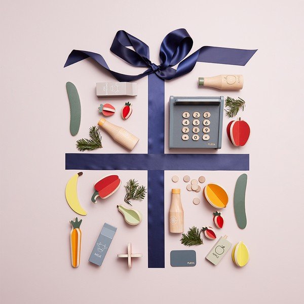 Dřevěný dětský hrací set Flexa Play Fish & meat-image-1