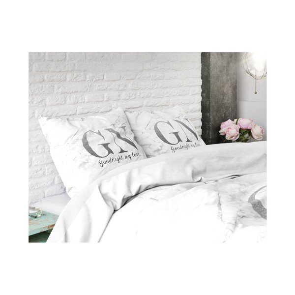 Bavlněné povlečení na dvoulůžko se stříbrným nápisem Sleeptime Good Night, 240 x 220 cm-image-3