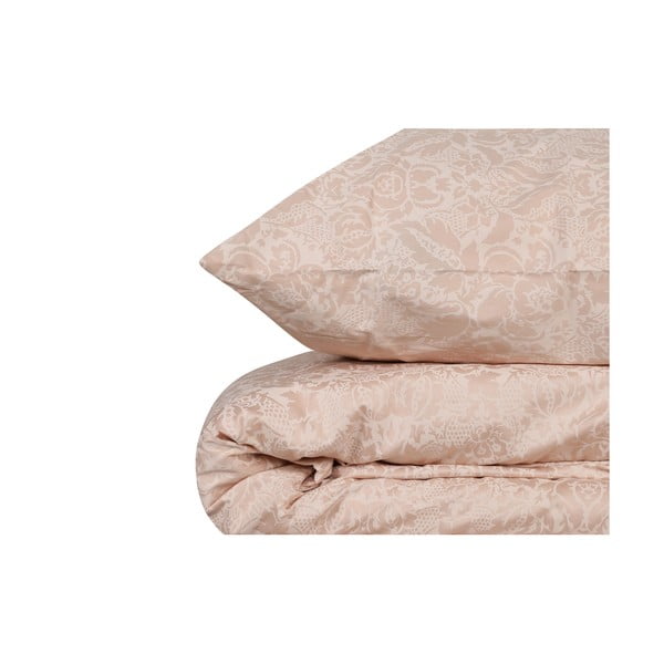 Krémové povlečení z bavlněného saténu na jednolůžko Cream, 140 x 200 cm-image-2