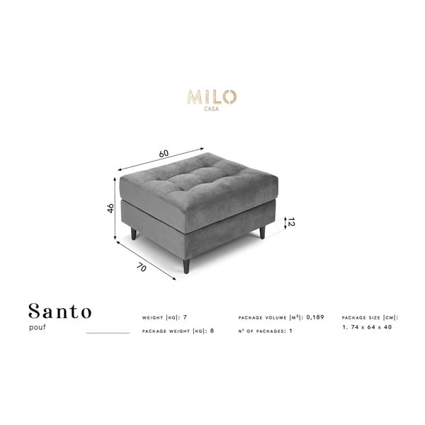 Béžová sametová podnožka Milo Casa Santo-image-4