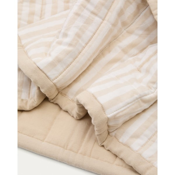 Béžový prošívaný přehoz z Bio bavlny 180x240 cm Sini – Kave Home-image-1