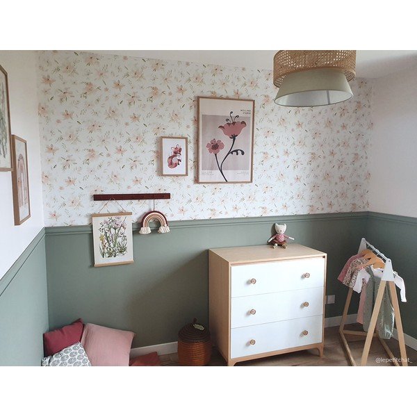 Dětská tapeta 10 m x 50 cm Watercolour Flowers – Lilipinso-image-1