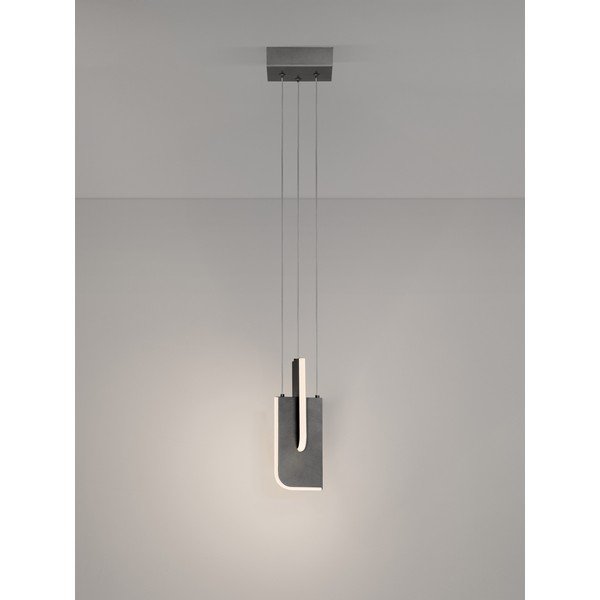 Světle šedé kovové LED stmívatelné závěsné svítidlo Totem – Nova Luce-image-3