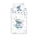 Bílé bavlněné dětské povlečení na jednolůžko 140x200 cm Lilo and Stitch "Ohana White" – Jerry Fabrics