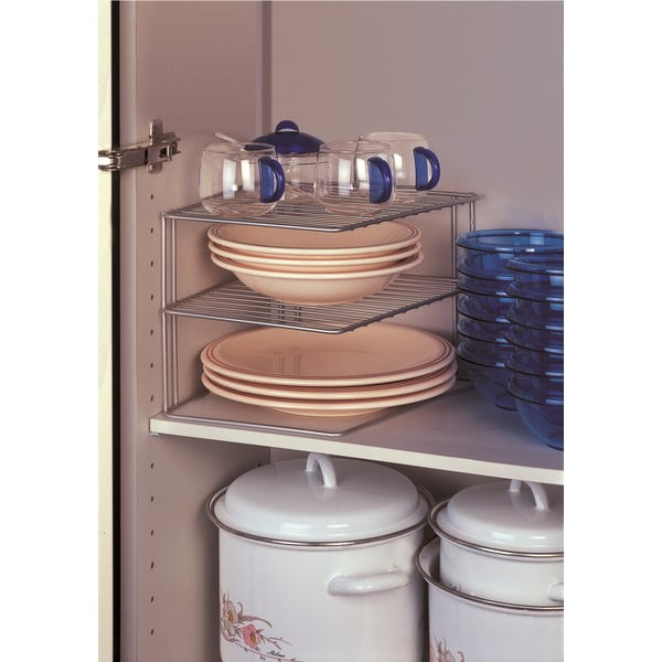 Ocelová přídavná polička ve stříbrné barvě 25x25 cm Palio – Metaltex-image-1