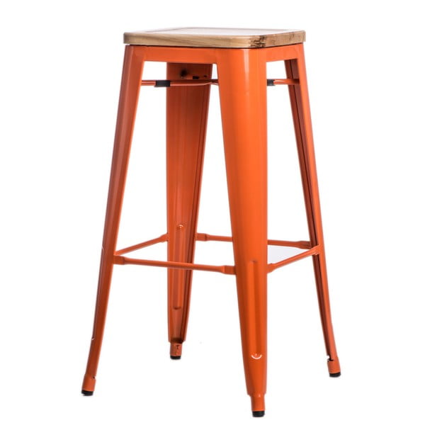 Oranžová barová židle D2 Paris Ash Wood