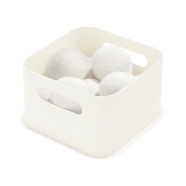 Bílý úložný box iDesign Eco Handled, 21,3 x 21,3 cm-image-1