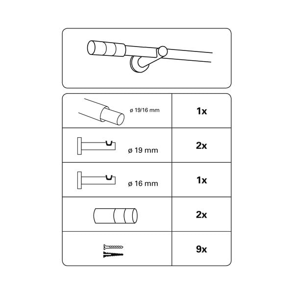 Kovová roztažitelná garnýž 120 - 210 cm Kreta - Gardinia-image-4