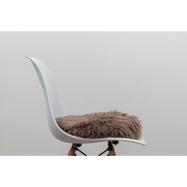 Hnědý podsedák z ovčí kožešiny Native Natural Square, 40 x 40 cm-image-2