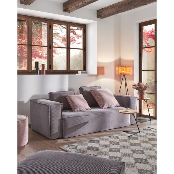 Světle šedá manšestrová podnožka Kave Home Blok-image-4