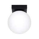 Černé stropní svítidlo se skleněným stínidlem ø 12 cm Umerta – Sollux