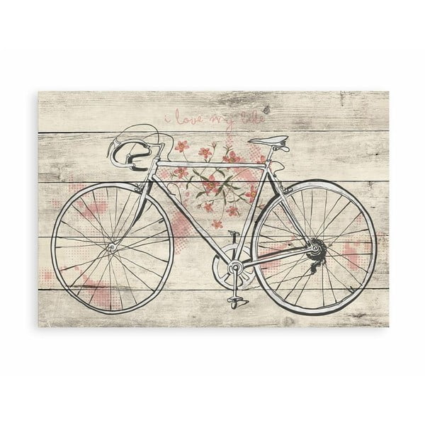 Obraz z borovicového dřeva Really Nice Things Bicycle, 60 x 40 cm