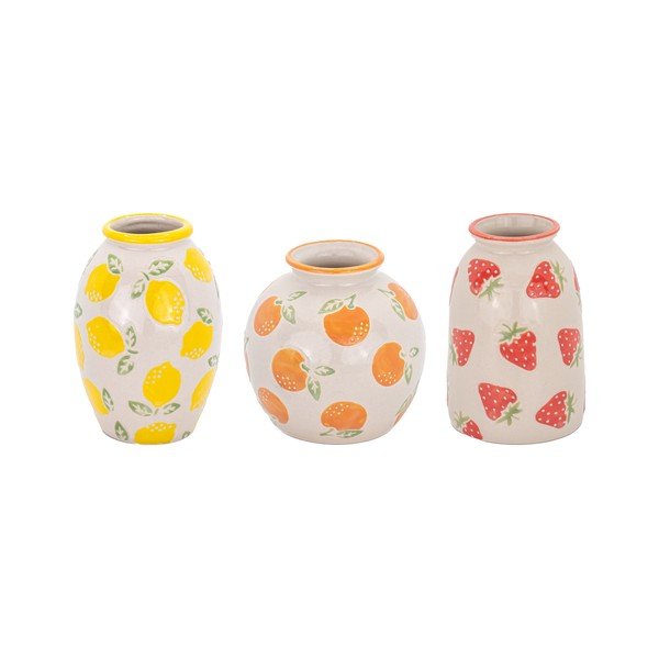 Vázy v sadě 3 ks z kameniny (výška 9,5 cm) Fruit – Sass & Belle