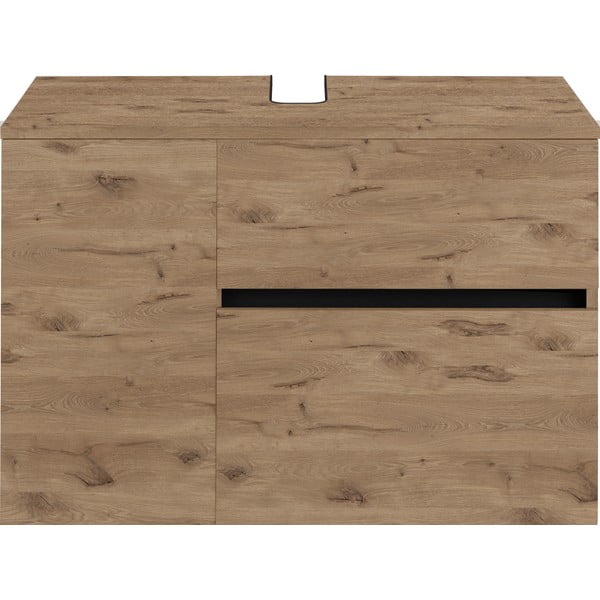 Závěsná skříňka pod umyvadlo v dekoru dubu v přírodní barvě 80x53 cm Wisla – Støraa