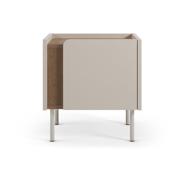 Krémový/v přírodní barvě noční stolek v dekoru dubu Lucile – Marckeric