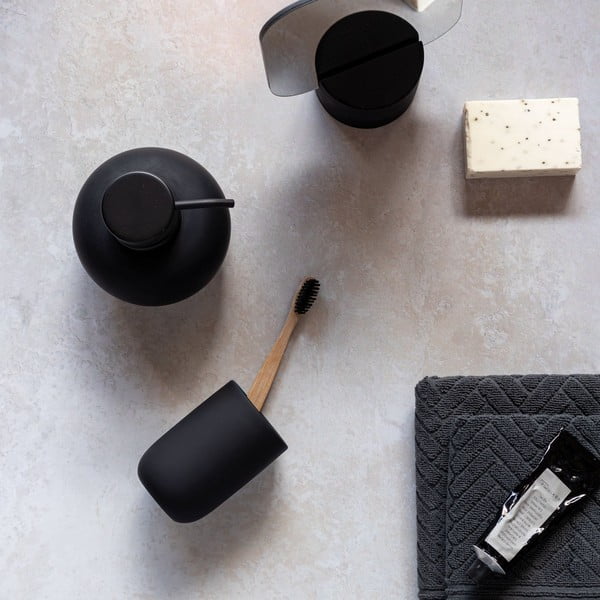 Černý keramický kelímek na zubní kartáčky Lotus – Mette Ditmer Denmark-image-4