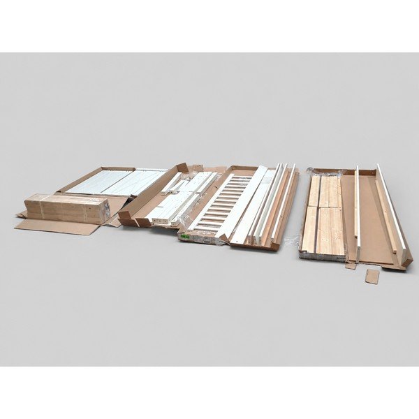 Bílá patrová/s výsuvným lůžkem dětská postel z borovicového dřeva s úložným prostorem s roštem 90x200 cm SCOTT - II. jakost – Vipack-image-1