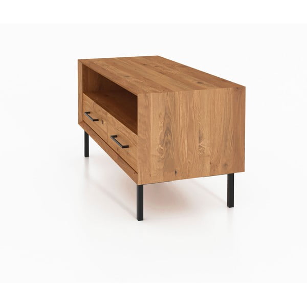 TV stolek z dubového dřeva v přírodní barvě 90x50 cm Abies – The Beds-image-3