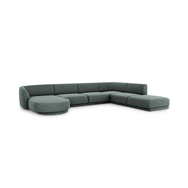 Tmavě zelená rohová pohovka (pravý roh) Miley – Micadoni Home-image-3