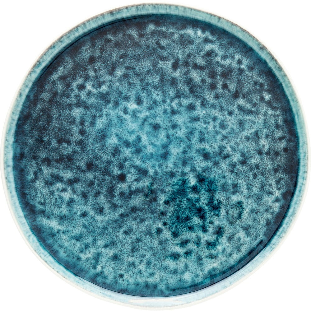 Modrý kameninový talíř Kare Design Mustique, ⌀ 27 cm