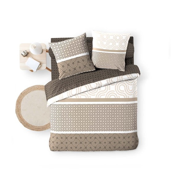 Hnědé bavlněné povlečení na dvoulůžko/prodloužené s prostěradlem/6dílné 240x220 cm Pacha – douceur d'intérieur-image-3