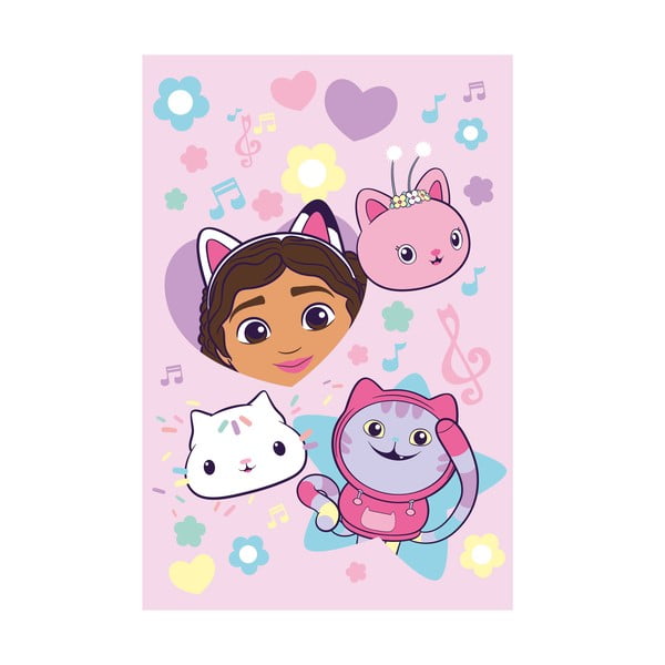 Růžová fleecová dětská deka 100x150 cm Gabby´s Dollhouse "Music" – Jerry Fabrics