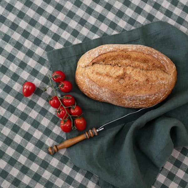 Lněné prostírání 35x45 cm Forest Green Gingham – Linen Tales-image-1