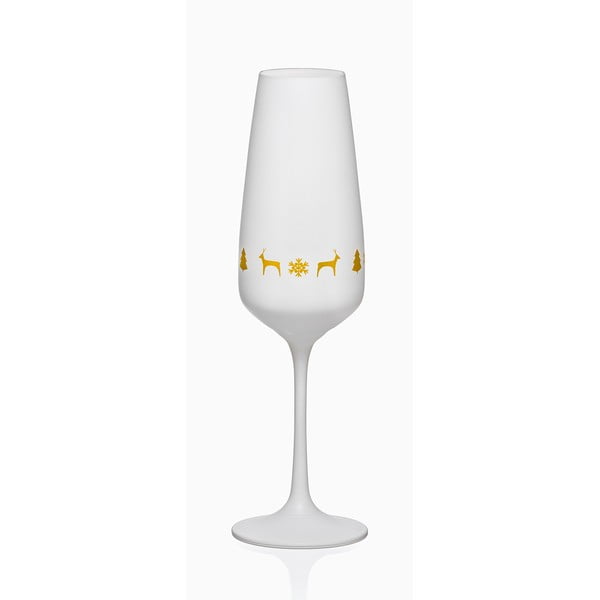Sada 6 bílých sklenic na šampaňské Crystalex Nordic Vintage, 190 ml