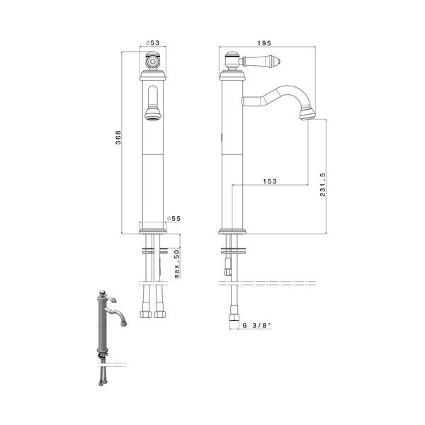 Stojánková umyvadlová baterie v leskle stříbrné barvě Vienna – Sapho-image-4