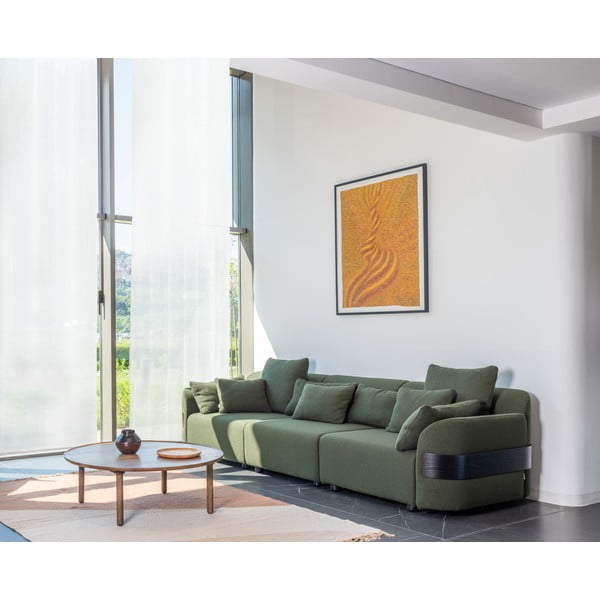 Hnědý kulatý konferenční stolek z dubového dřeva ø 100 cm Mu – Gazzda-image-1