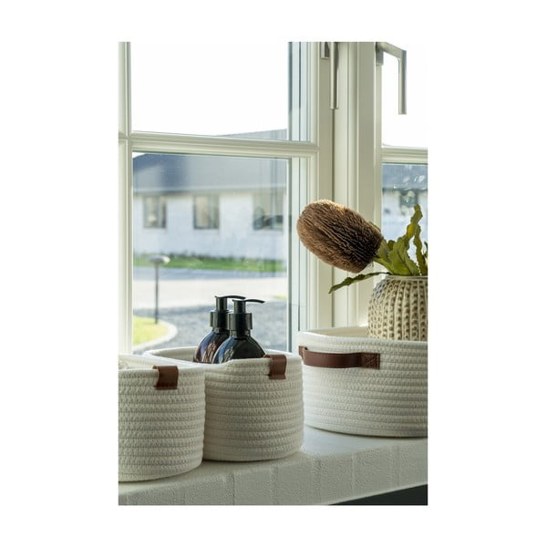 Látkové košíky do koupelny v sadě 3 ks 35x25x13 cm Jarana – House Nordic-image-2