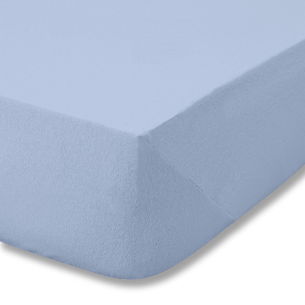 Světle modré napínací flanelové prostěradlo 135x190 cm Brushed – Catherine Lansfield