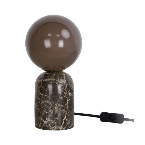 Tmavě hnědá mramorová stolní lampa (výška 20 cm) Lazio Sphere – Leitmotiv