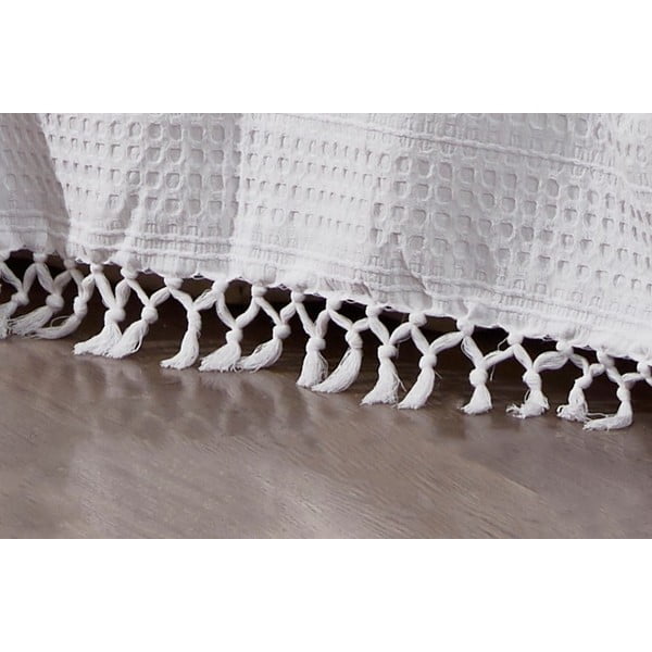 Bílý bavlněný přehoz na dvoulůžko 220x240 cm Lotus – Mijolnir-image-1