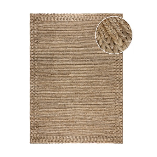 Ručně tkaný kenafový koberec v přírodní barvě 120x170 cm Drew Border – Flair Rugs