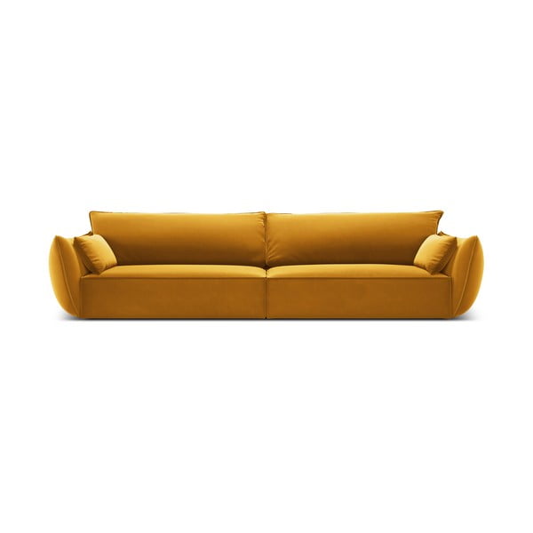 Sametová pohovka v hořčicové barvě 248 cm Vanda – Mazzini Sofas