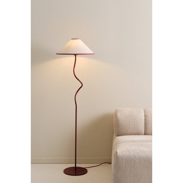 Červená/bílá látková stmívatelná stojací lampa (výška 148 cm) Juliet – Jotex-image-1
