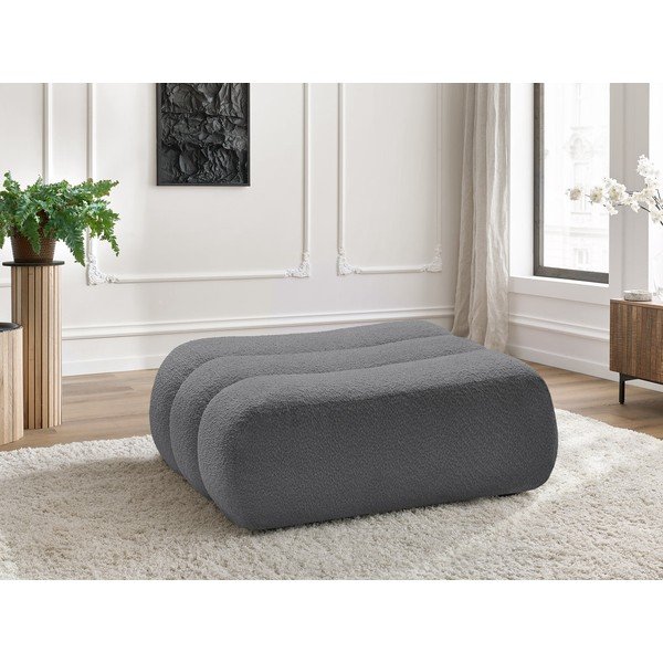 Šedá podnožka z textilie bouclé Azra – Bobochic Paris-image-1