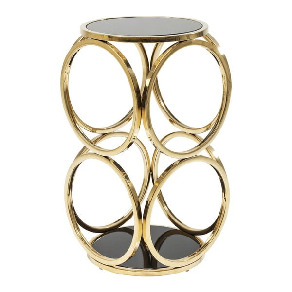 Odkládací stolek ve zlaté barvě Kare Design Circuit, ⌀ 32 cm