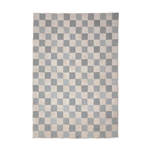 Modrý pratelný koberec s příměsí bavlny 155x230 cm Muted Checkerboard – Flair Rugs
