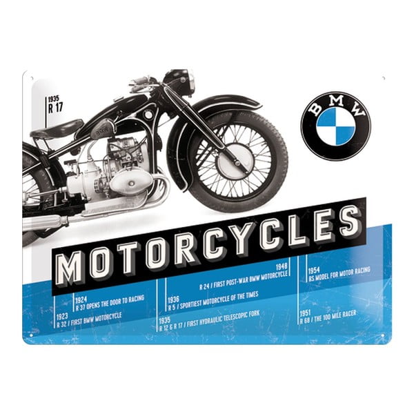 Plechová cedule Motorcycles BMW, 30x40 cm