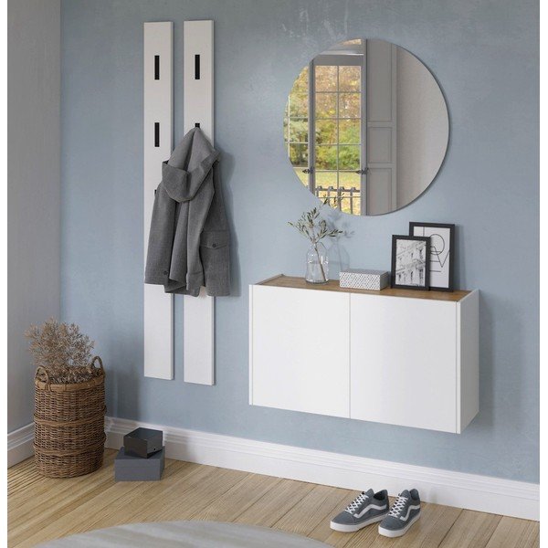 Bílá závěsná skříňka v dekoru dubu 93x52x29 cm Libbiano – Germania-image-1