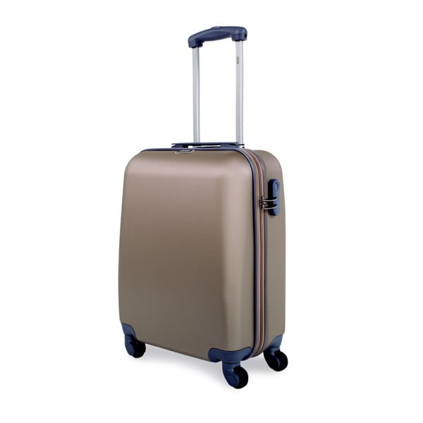 Béžový cestovní kufr na kolečkách Arsamar Jones, výška 50 cm