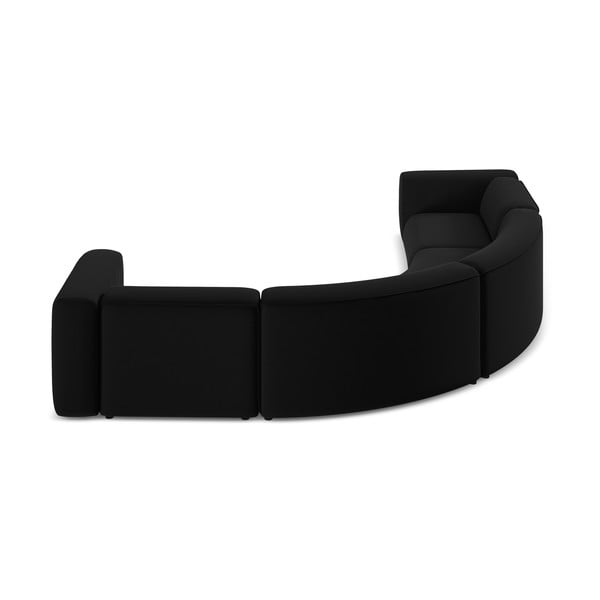 Černá sametová rohová pohovka Ekahi – Makamii-image-4