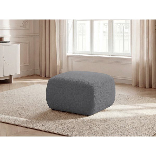 Šedá podnožka z textilie bouclé Montaigne – Bobochic Paris-image-1